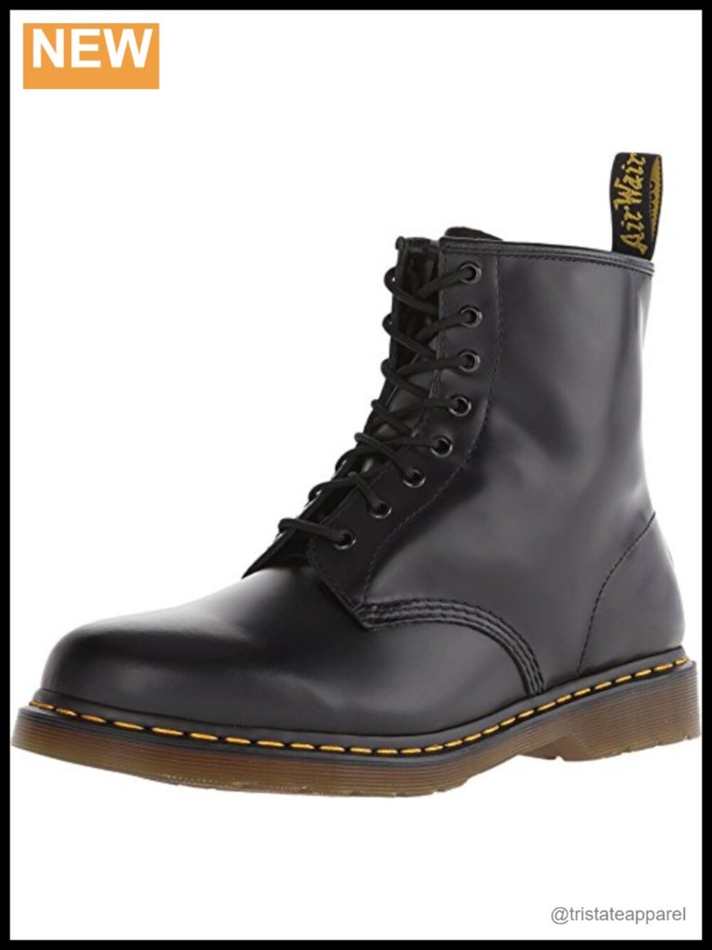Mid Calf Leather Combat Boots Round Toe Ankle Work Boots